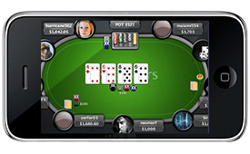 Online poker game played on iPhone