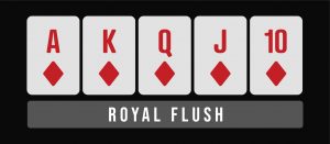 Royal flush poker hand infographic
