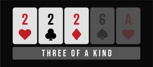 Three of a kind poker hand infographic